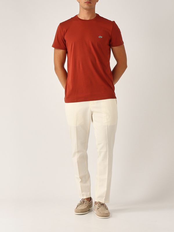 5. Pima Cotton T-shirt for men Rust Lacoste th6709