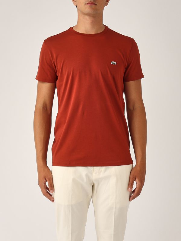 1. Pima Cotton T-shirt for men Rust Lacoste th6709