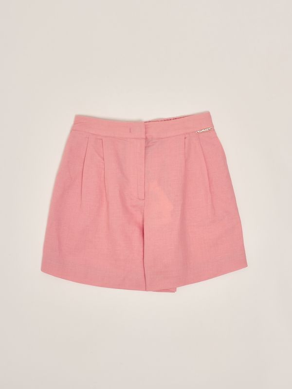 1. Shorts para niña de lino y algodón Rosa Twinset 251gj2403