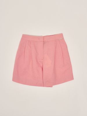 1. Shorts para niña de lino y algodón Rosa