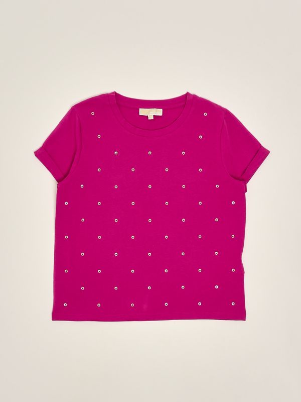 1. Stretch cotton T-shirt for girls Violet Michael Kors r30318