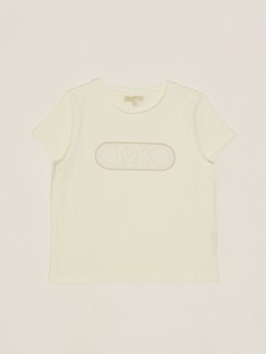 T-shirt en coton extensible pour fille Blanc cassé Michael Kors