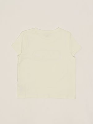 2. Stretch cotton T-shirt for girls Off-white