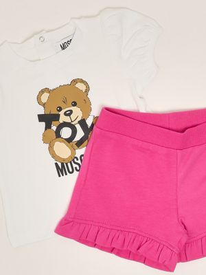 3. Ensemble en coton extensible pour fille Blanc-Fragola