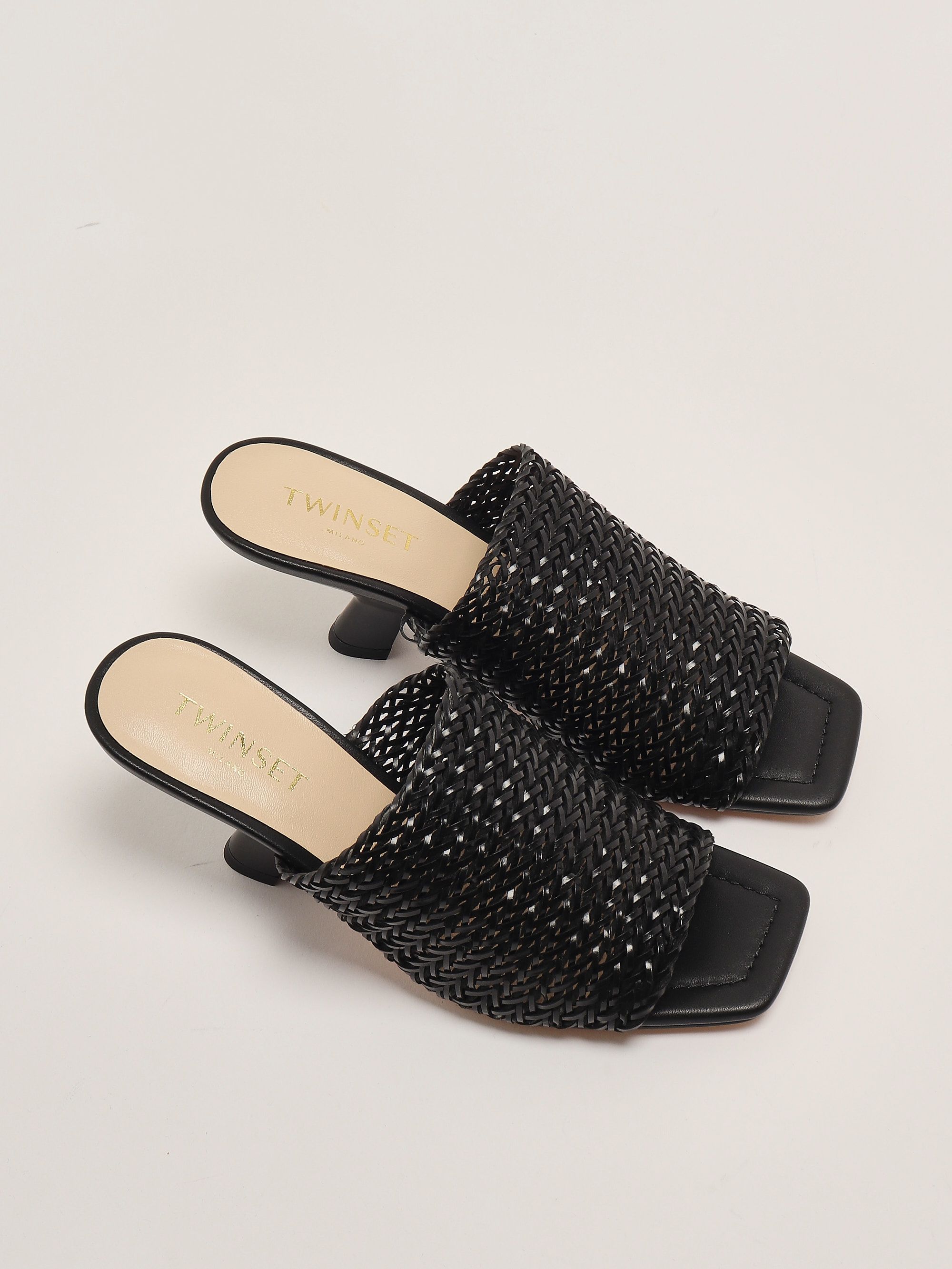 Women's leather-look mules 251tgt054 Black | Caposerio.com