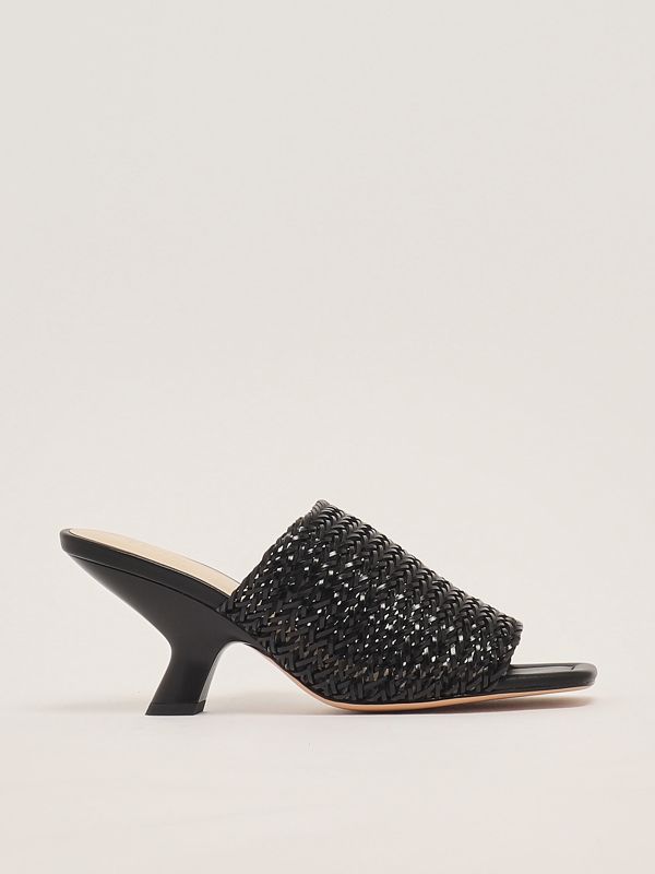 Women's leather-look mules 251tgt054 Black | Caposerio.com