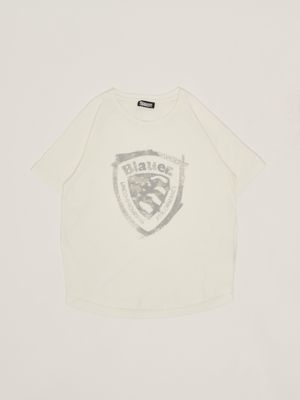 T-shirt en coton pour fille Blanc Blauer