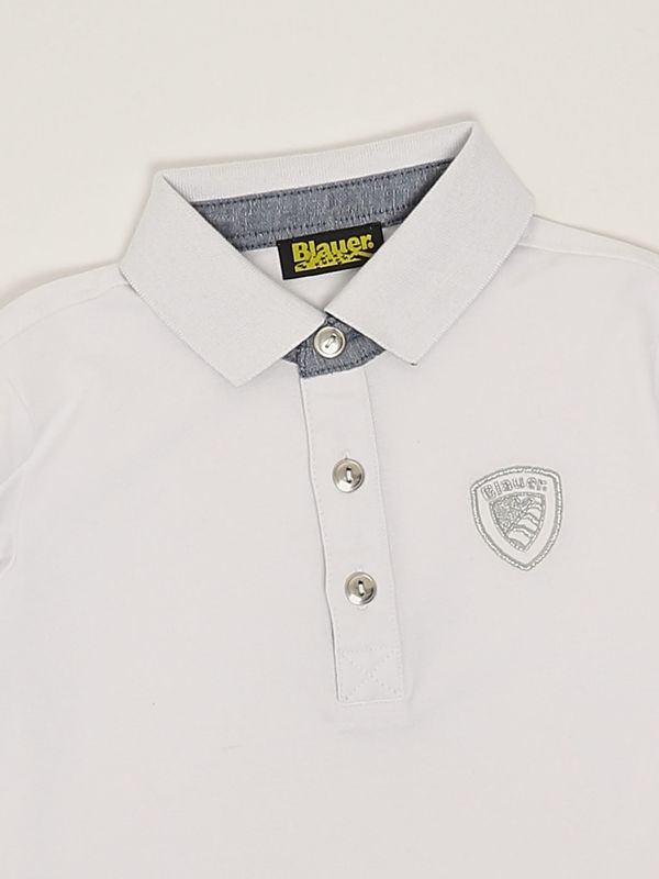 3. Polo bambino in cotone stretch Bianco Blauer 25sblkt02464006818