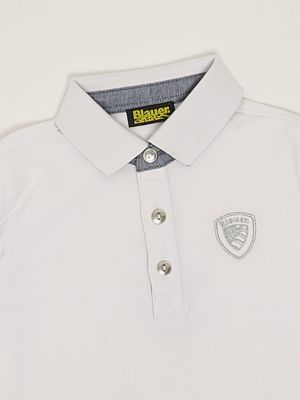 3. Polo bambino in cotone stretch Bianco