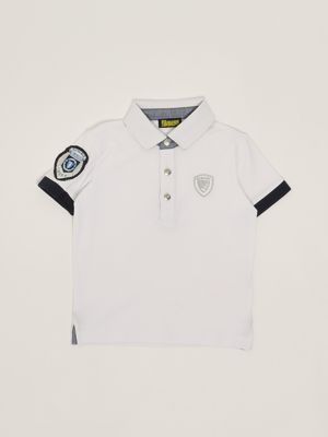 1. Polo bambino in cotone stretch Bianco