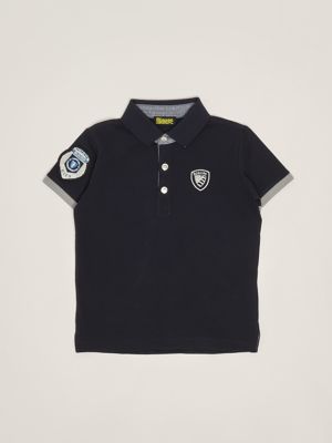 1. Polo bambino in cotone stretch Blu