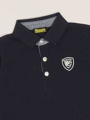 3. Polo bambino in cotone stretch Blu