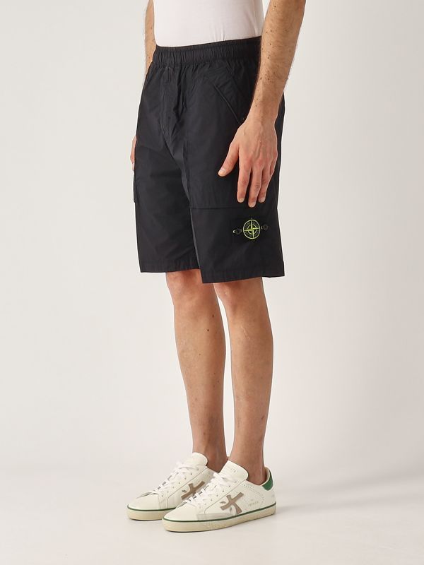 Stone Island Men's stretch cotton bermuda shorts - Black