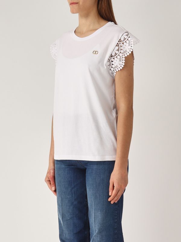2. T-shirt donna in cotone Bianco Ottico Twinset 251tt2411