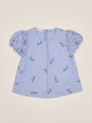 Baumwollstretch-Top für Mädchen Light blue Liu Jo