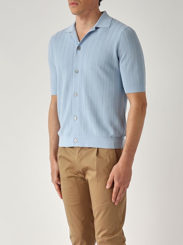 2. Jersey de coton pour hommes Bleu clair Ballantyne b2h02514cme