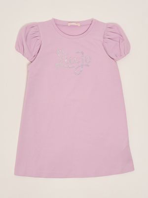Stretch cotton jersey dress for girls Wisteria Liu Jo