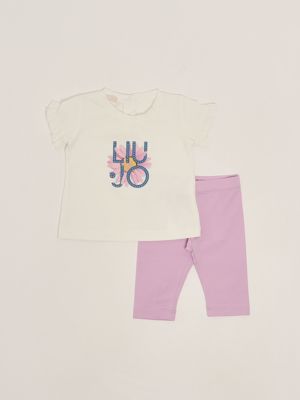 Babyanzug aus Stretch-Baumwolle Weiße Glyzinie Liu Jo