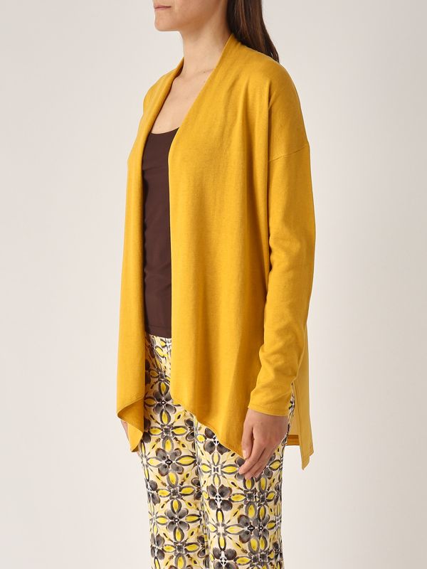 2. Cardigan donna in seta e cotone Giallo Maliparmi jn368478074