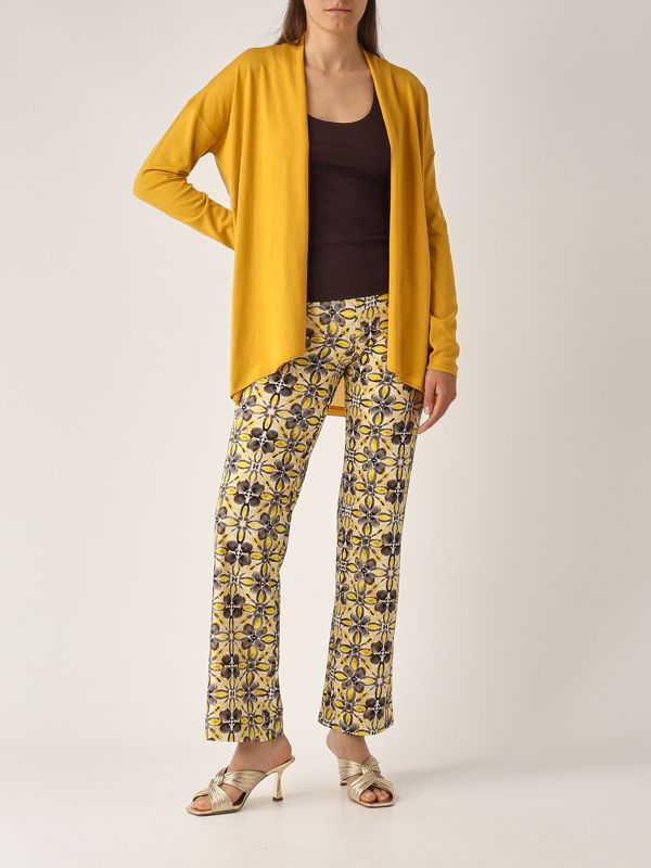 5. Cardigan donna in seta e cotone Giallo Maliparmi jn368478074
