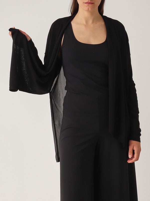 4. Cardigan donna in seta e cotone Nero Maliparmi jn368478074