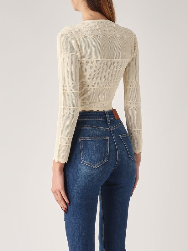 3. Cardigan donna in misto viscosa Burro Elisabetta Franchi mk74s52e2