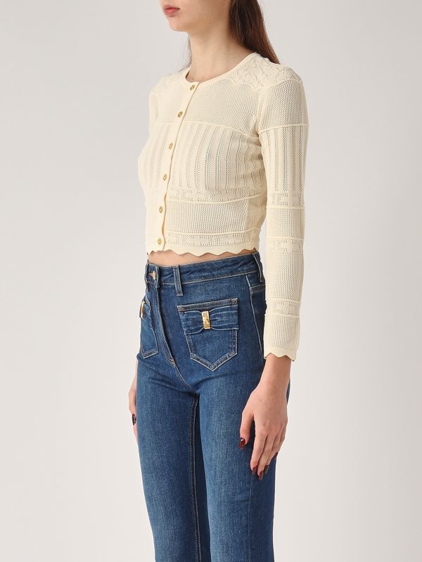 2. Cardigan donna in misto viscosa Burro Elisabetta Franchi mk74s52e2