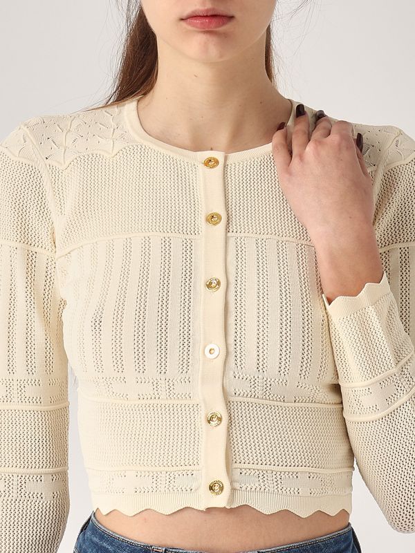 4. Cardigan donna in misto viscosa Burro Elisabetta Franchi mk74s52e2