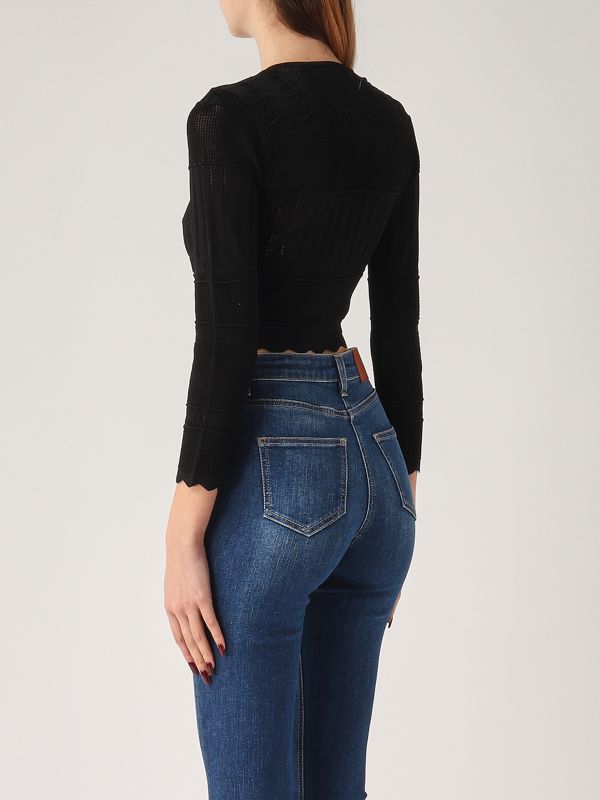 3. Cardigan donna in misto viscosa Nero Elisabetta Franchi mk74s52e2