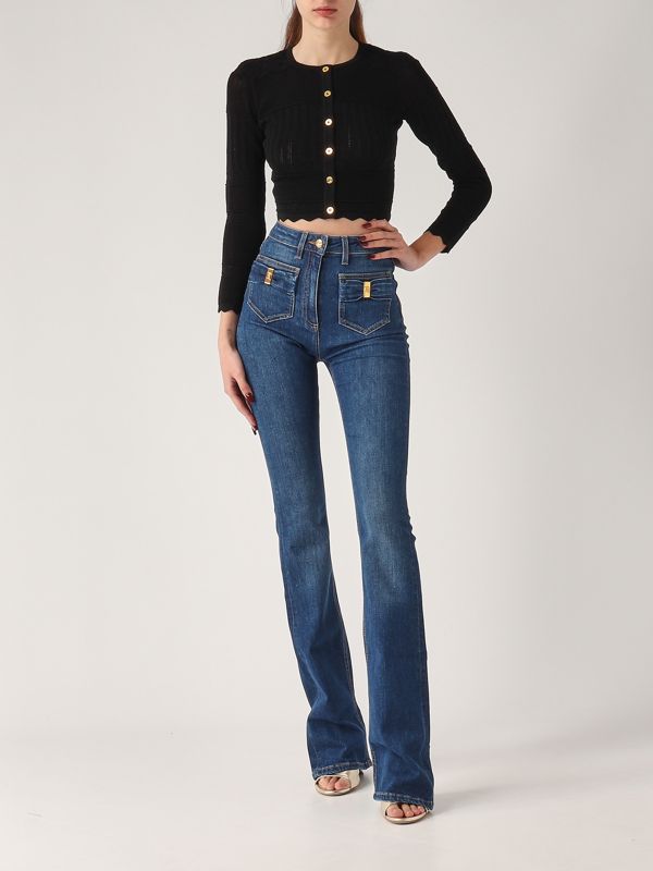 5. Cardigan donna in misto viscosa Nero Elisabetta Franchi mk74s52e2