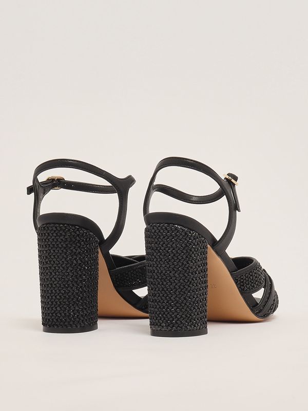 3. Women's raffia sandal Black Twinset 251tgt024