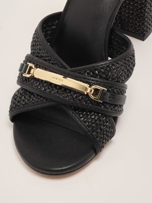 5. Women's raffia sandal Black