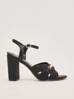 1. Women's raffia sandal Black