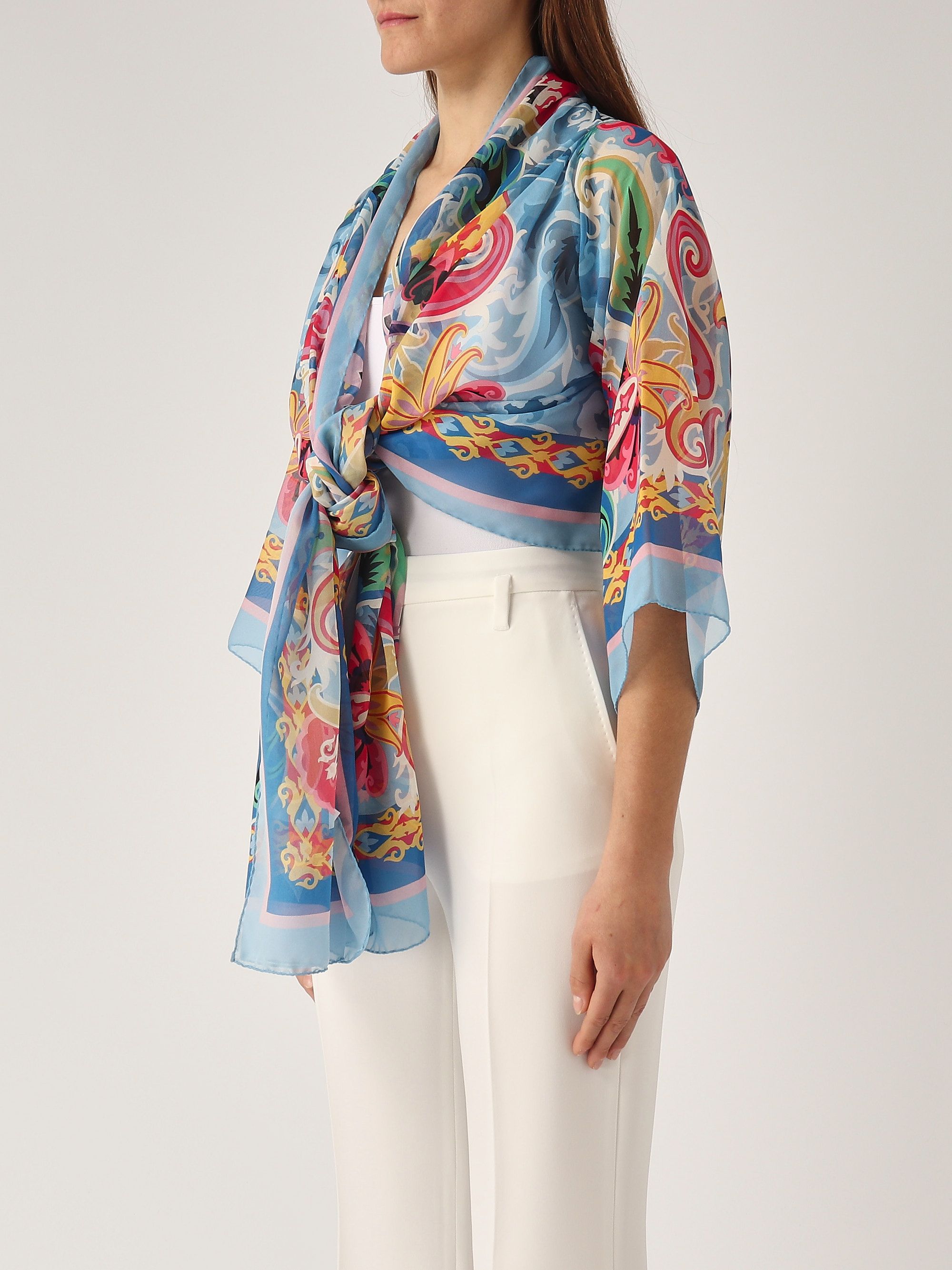 Silk shrug for women wrca0023ak795 Multicolor | Caposerio.com