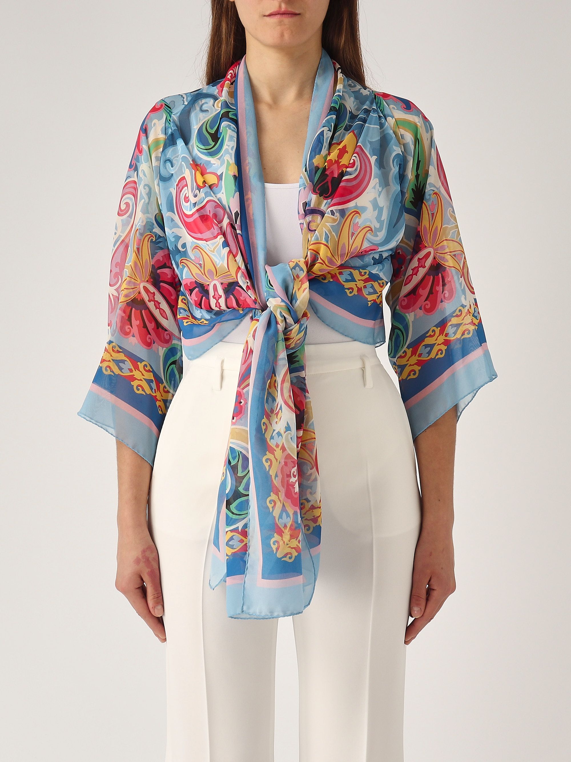 Silk shrug for women wrca0023ak795 Multicolor | Caposerio.com