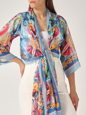 4. Silk shrug for women Multicolor
