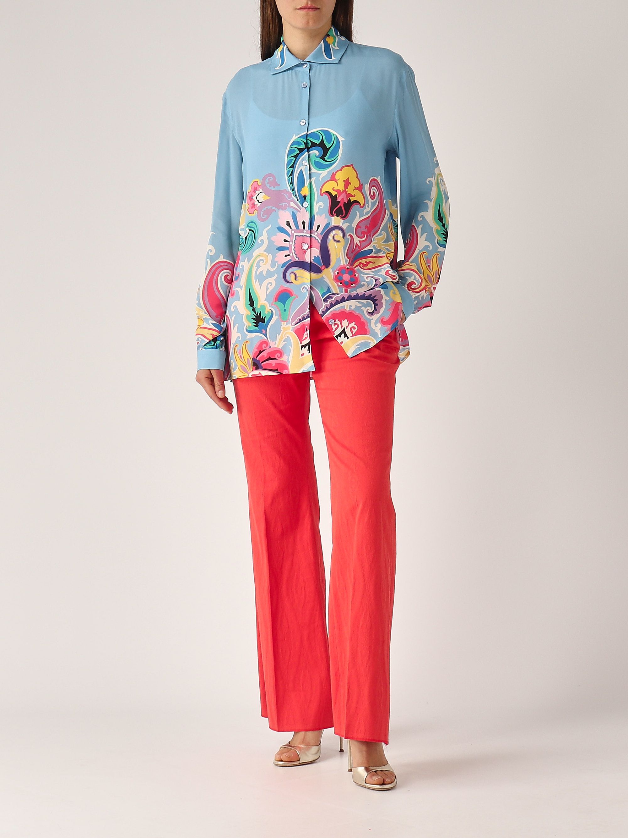 Tシャツ・カットソー ETRO FW23 Printed crepe blouse (118035241 0990) Viscose shirt for women wria0019ak732 Multicolor | Caposerio.com