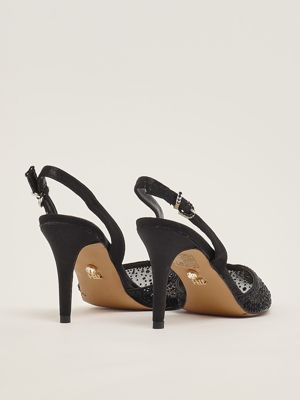 3. Slingback de mujer Rabat con strass Negro