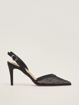 Rabat women's slingback with rhinestones Black Twentyfourhaitch