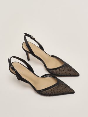 2. Slingback de mujer Rabat con strass Negro