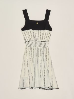 1. Girl crepe dress White-Black