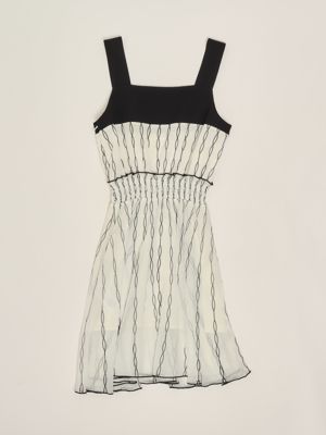 2. Girl crepe dress White-Black
