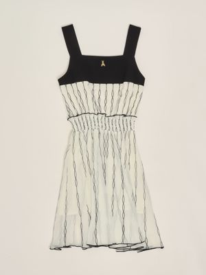 3. Girl crepe dress White-Black