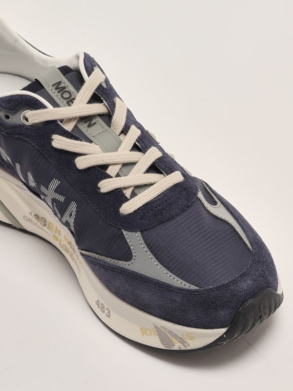 5. Zapatillas de hombre Moerun 7306 en piel y tejido Azul marino-Blanco Premiata moe07306