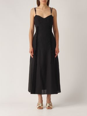 Abito donna Twinset in velluto ricamato con collo halter