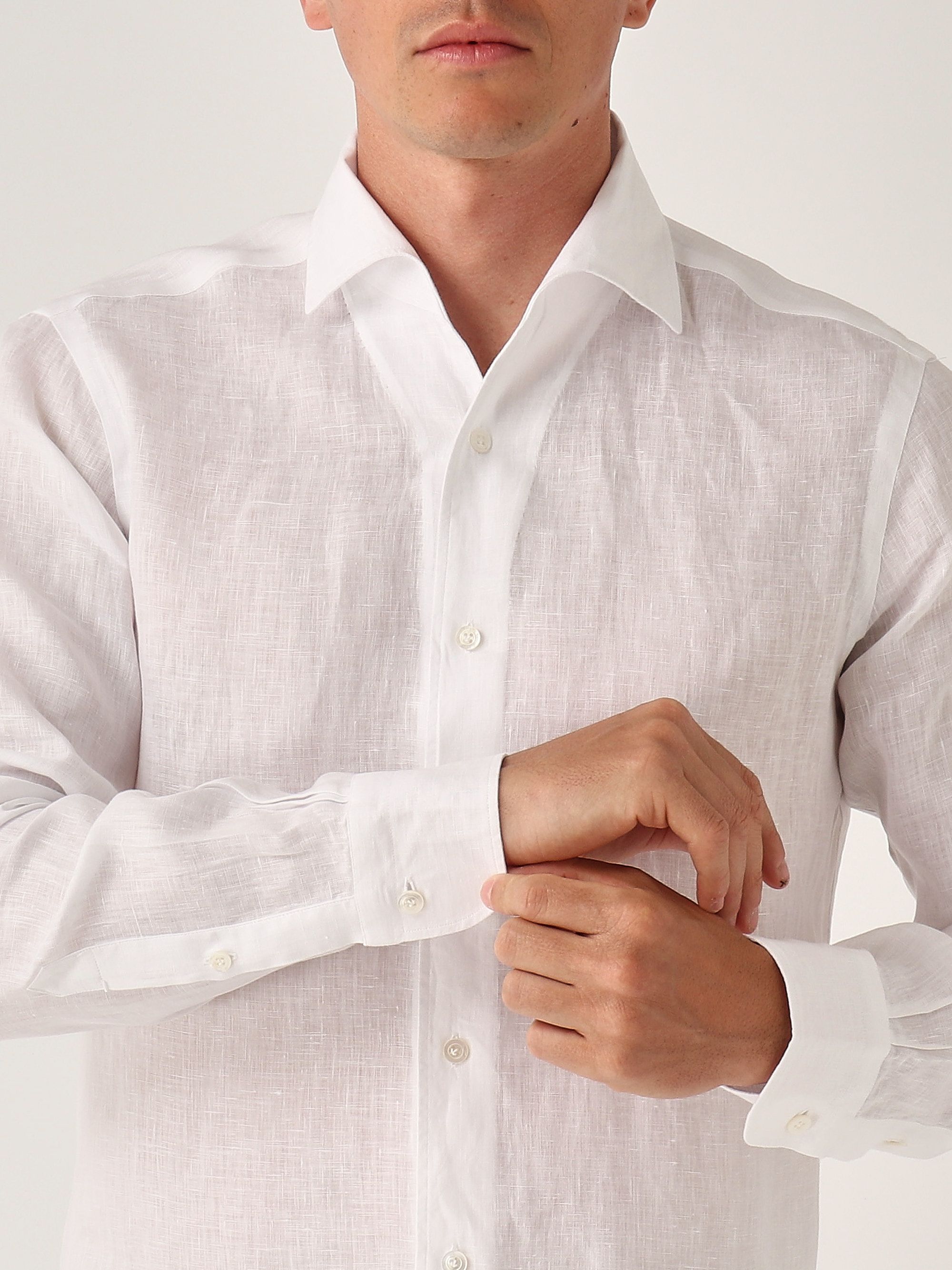 Men's linen shirt ifu95p0147067u White | Caposerio.com