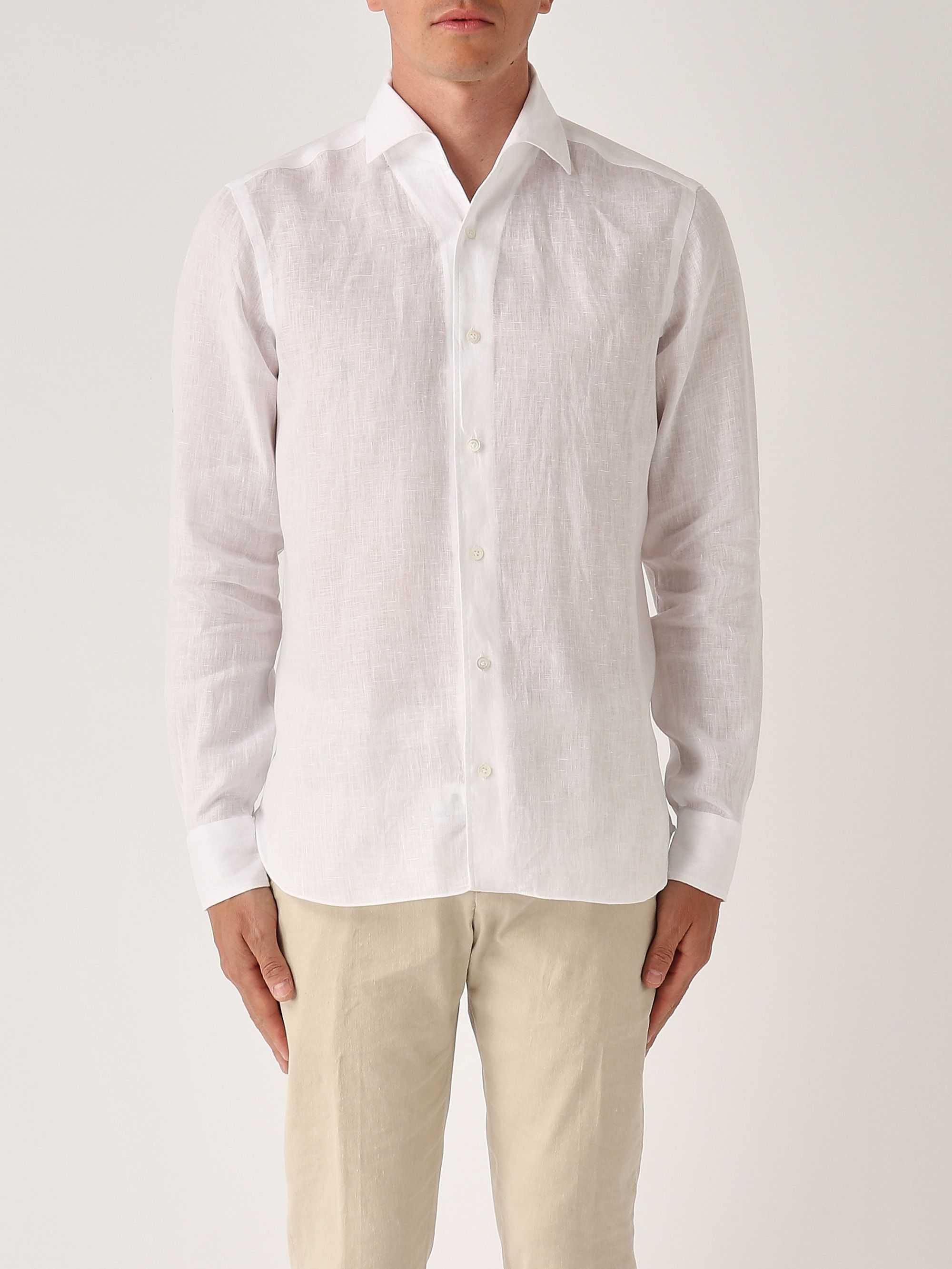 Tシャツ・カットソー BARBA SS25 CLASSIC COTTON LINEN SHIRT (K1U13P0147137U 01) LINEN T-SHIRT - NAVY | COS