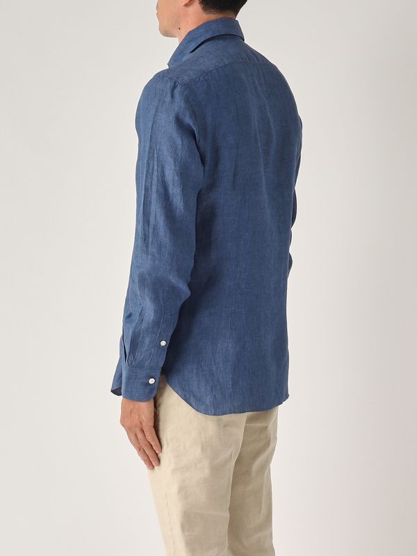 3. Camicia uomo in lino Azzurro Barba Napoli ifu95p0147067u