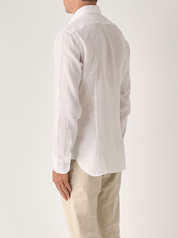 3. Camicia uomo in lino Bianco Barba Napoli ifu95p0147067u