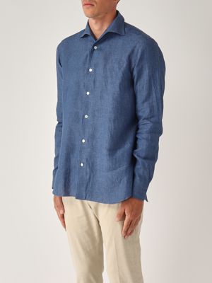 2. Camicia uomo in lino Azzurro